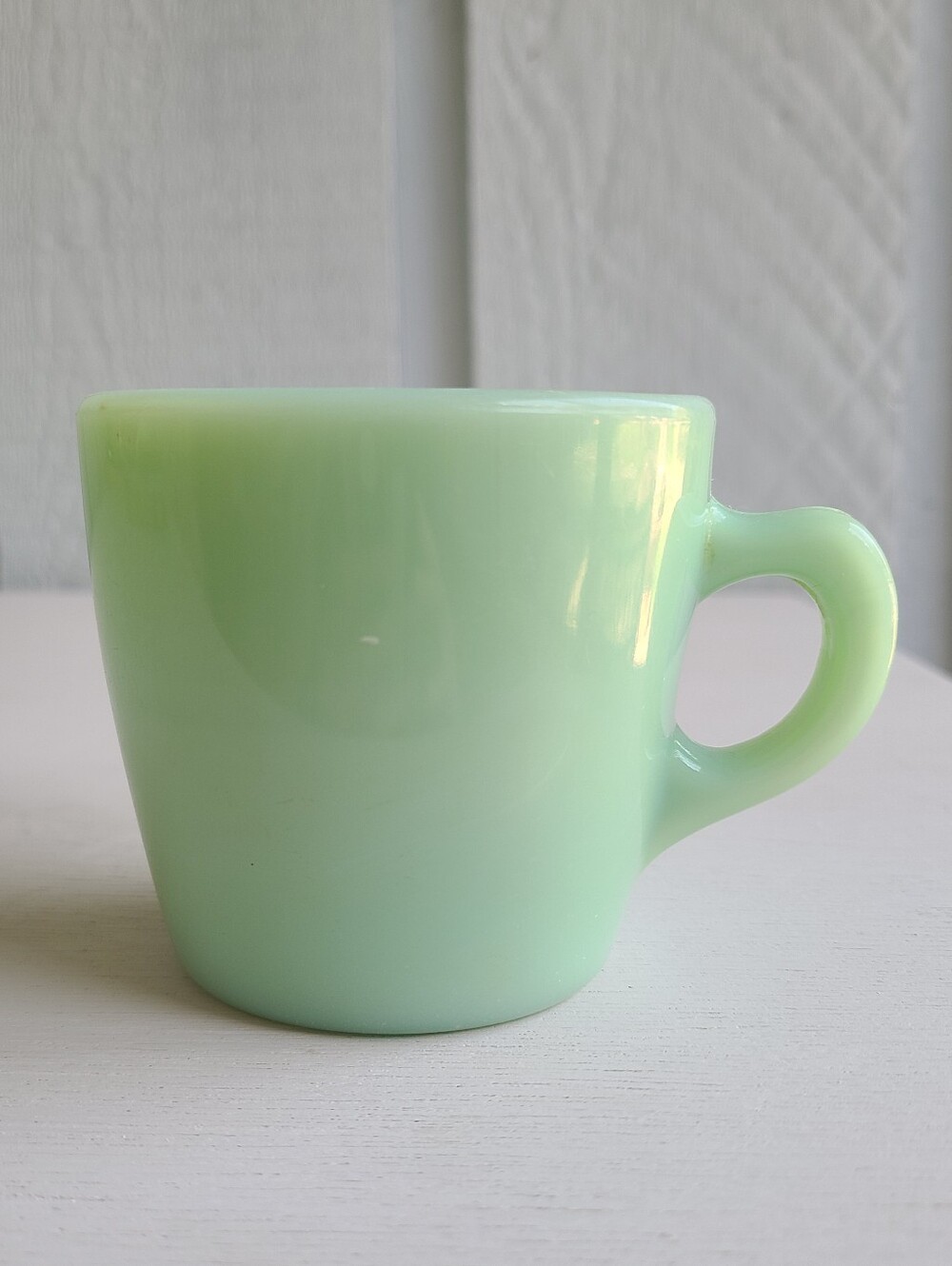 Vintage 1940s Jadeite Fire King Restaurant Ware Mug